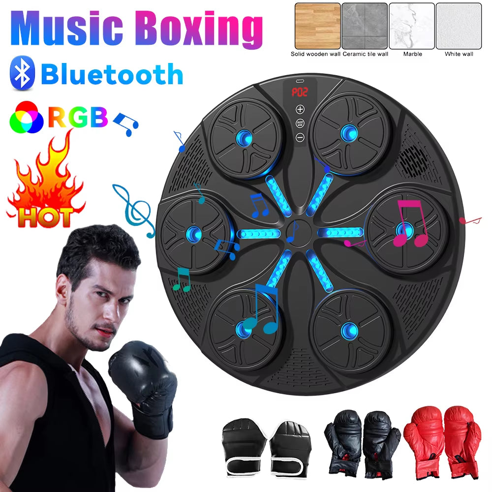 Revolutionary Music Boxing Machine - Adjustable Reaction Wall Target with USB Charging and Gloves for Kids and Adults