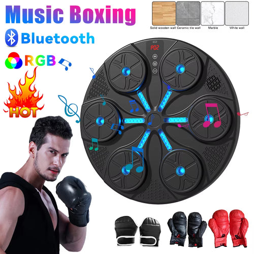 Revolutionary Music Boxing Machine - Adjustable Reaction Wall Target with USB Charging and Gloves for Kids and Adults