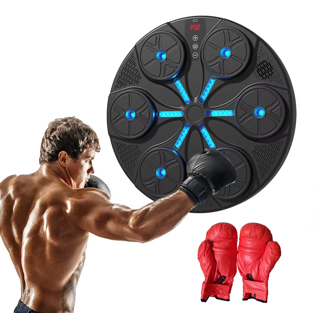 Revolutionary Music Boxing Machine - Adjustable Reaction Wall Target with USB Charging and Gloves for Kids and Adults