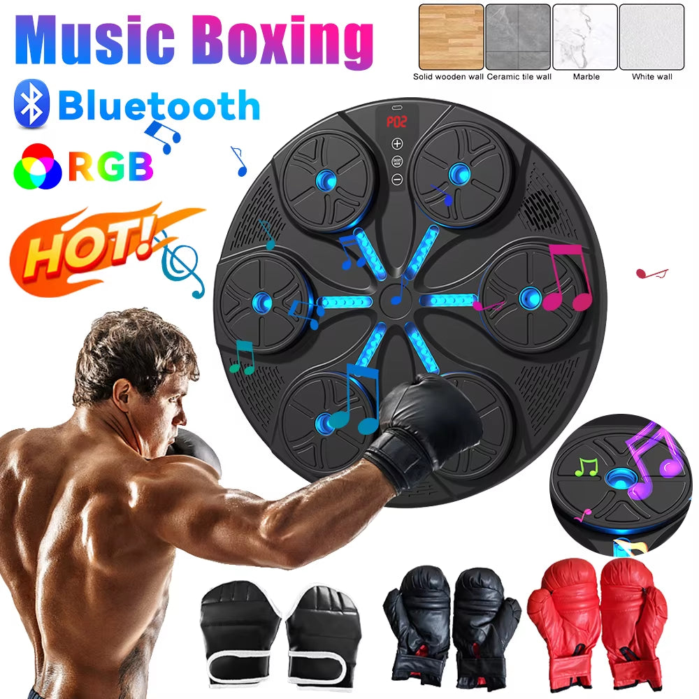 Revolutionary Music Boxing Machine - Adjustable Reaction Wall Target with USB Charging and Gloves for Kids and Adults
