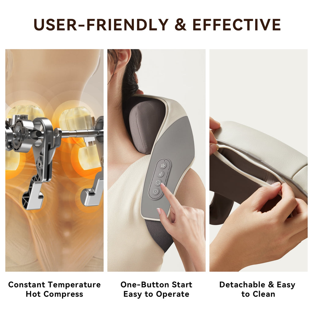 Experience Ultimate Relaxation with the Shiatsu Back, Shoulder, and Neck Massager - Electric Full Body Massager with Heat - Ideal Gift for Loved Ones