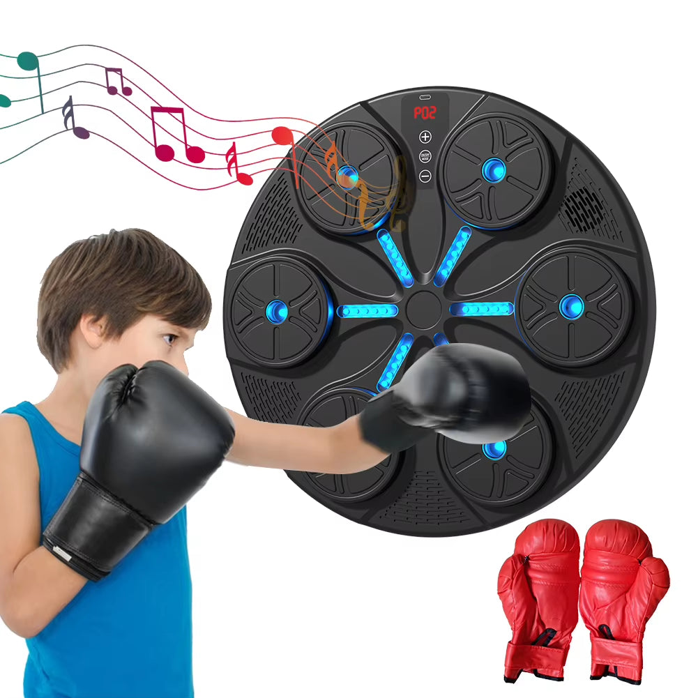 Revolutionary Music Boxing Machine - Adjustable Reaction Wall Target with USB Charging and Gloves for Kids and Adults