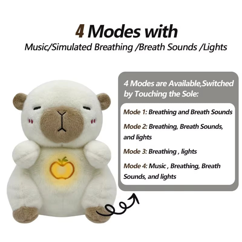 Breathing Plush Sleep Companion for Babies & Kids Calming Music, Gentle Light & Rhythmic Motion for Better Sleep