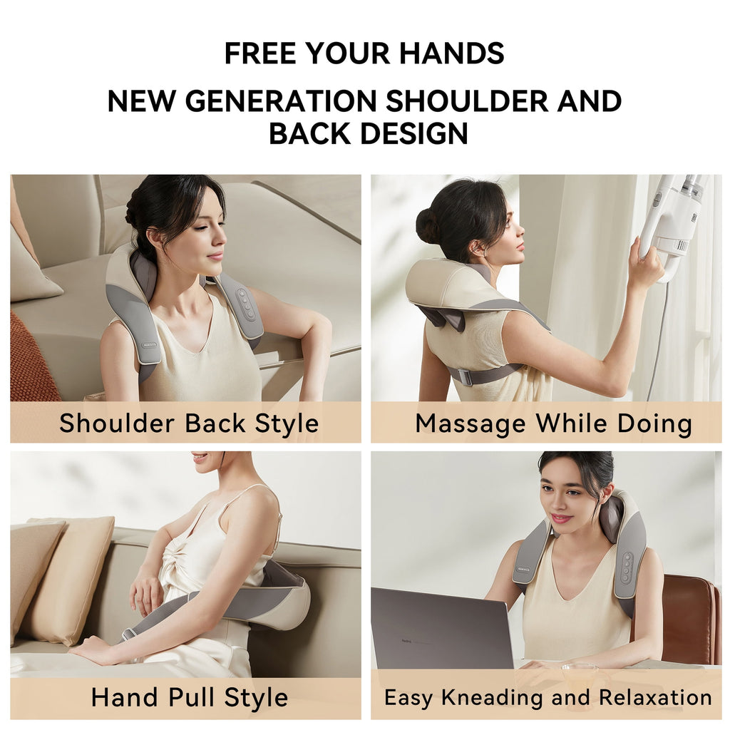 Experience Ultimate Relaxation with the Shiatsu Back, Shoulder, and Neck Massager - Electric Full Body Massager with Heat - Ideal Gift for Loved Ones